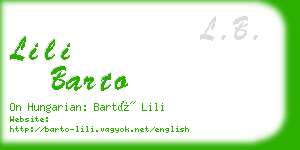 lili barto business card